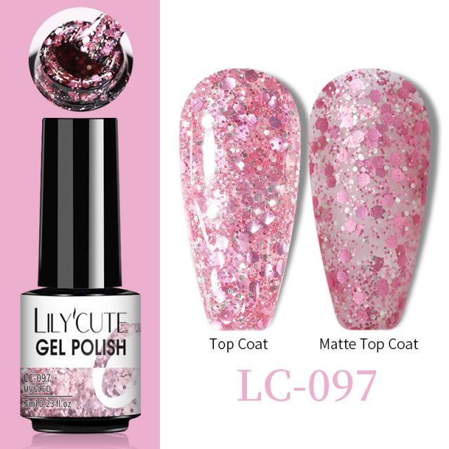 LILYCUTE Thermal Nail Gel Polish 3 Layers Temperature Shiny Color Changing Series Semi Permanent Soak Off UV Nail Gels Polish