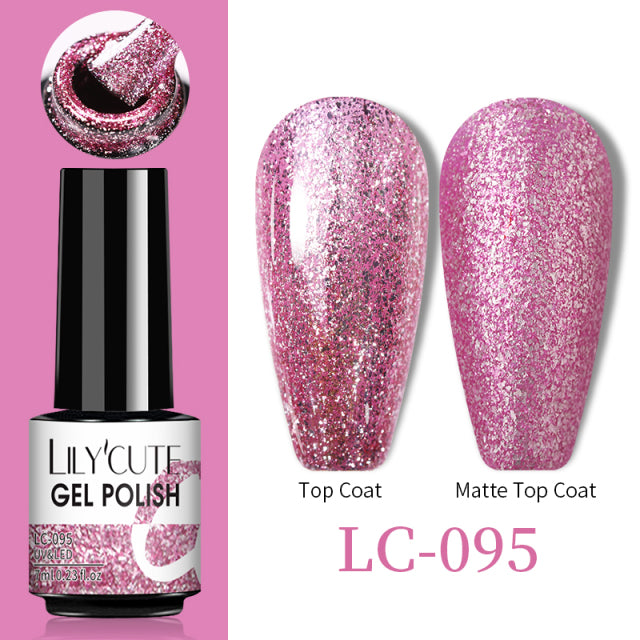 LILYCUTE Thermal Nail Gel Polish 3 Layers Temperature Shiny Color Changing Series Semi Permanent Soak Off UV Nail Gels Polish