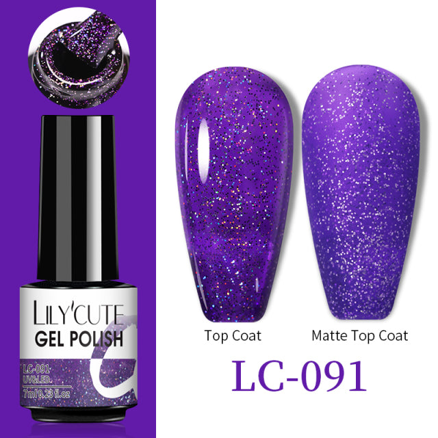 LILYCUTE Thermal Nail Gel Polish 3 Layers Temperature Shiny Color Changing Series Semi Permanent Soak Off UV Nail Gels Polish