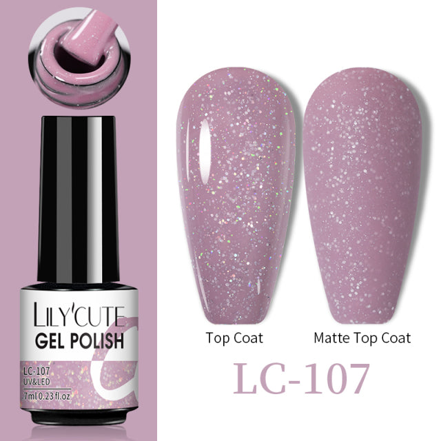 LILYCUTE Thermal Nail Gel Polish 3 Layers Temperature Shiny Color Changing Series Semi Permanent Soak Off UV Nail Gels Polish