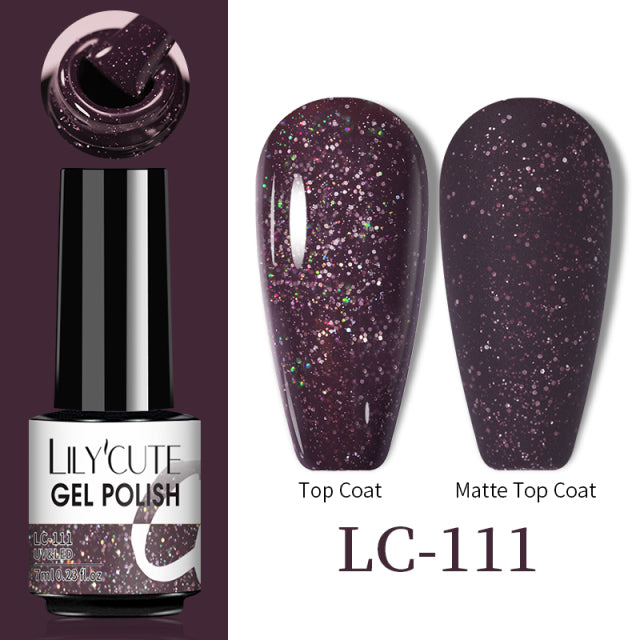 LILYCUTE Thermal Nail Gel Polish 3 Layers Temperature Shiny Color Changing Series Semi Permanent Soak Off UV Nail Gels Polish