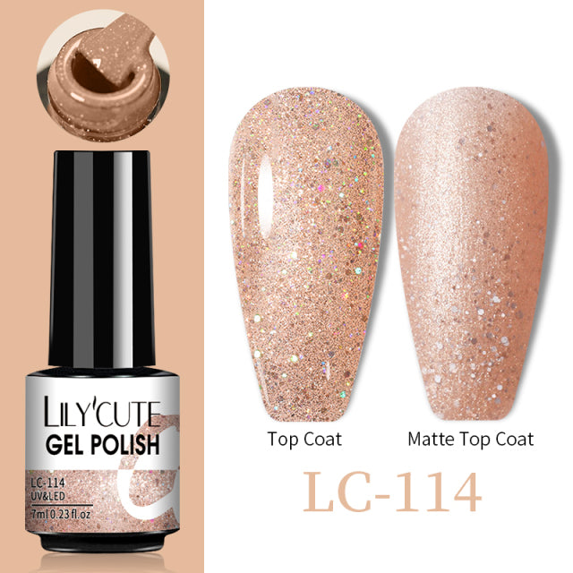LILYCUTE Thermal Nail Gel Polish 3 Layers Temperature Shiny Color Changing Series Semi Permanent Soak Off UV Nail Gels Polish