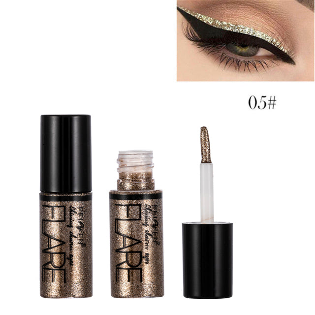 5 Color Metallic Shiny Eyeshadow Glitter Liquid Eyeliner Makeup Eye Liner Pen-Waterproof Makeup Pigment Eyeshadow Palette