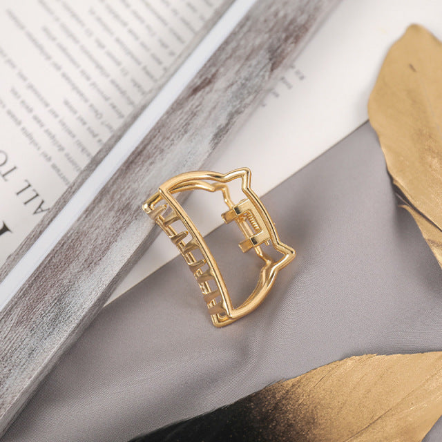 2021 New Women Elegant Gold Silver Hollow Geometric Metal Hair Claw Vintage Hair Clips Headband Hairpin Fashion Hair Accessories