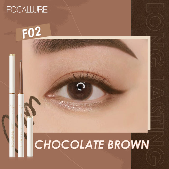 FOCALLURE Waterproof Eyeliner Gel Pencil Red Brown Ultra-slim 1.7mm Soft Easy Wear High Pigment Professional Lasting Eyes Makeup