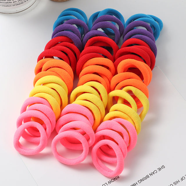 50pcs Girls Solid Color Big Rubber Band Ponytail Holder Gum Headwear Elastic Hair Bands Korean Girl Hair Accessories Ornaments