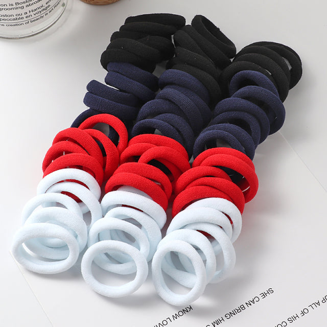 50pcs Girls Solid Color Big Rubber Band Ponytail Holder Gum Headwear Elastic Hair Bands Korean Girl Hair Accessories Ornaments