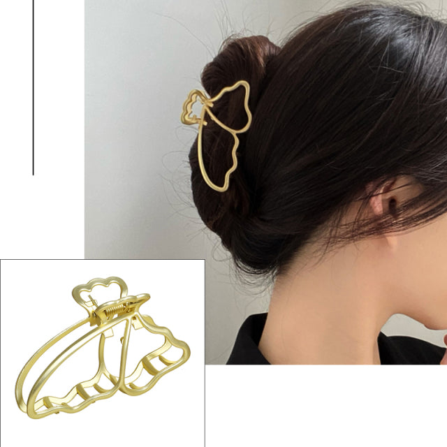 2021 New Women Elegant Gold Hollow Geometric Metal Hair Claw Vintage Hair Clips Headband Hairpin Hair Crab Hair Accessories