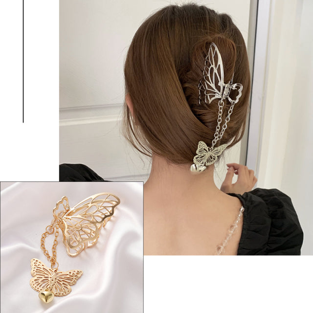 2021 New Women Elegant Gold Hollow Geometric Metal Hair Claw Vintage Hair Clips Headband Hairpin Hair Crab Hair Accessories