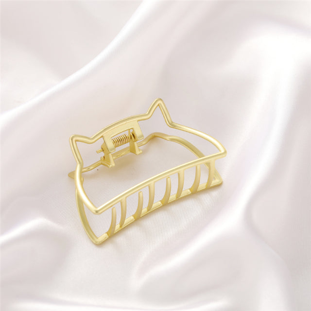 2021 New Women Elegant Gold Hollow Geometric Metal Hair Claw Vintage Hair Clips Headband Hairpin Hair Crab Hair Accessories