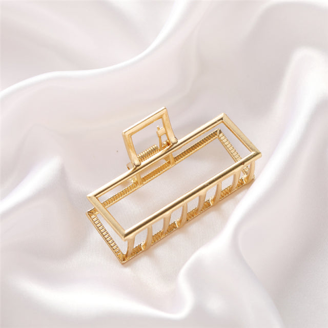 2021 New Women Elegant Gold Hollow Geometric Metal Hair Claw Vintage Hair Clips Headband Hairpin Hair Crab Hair Accessories