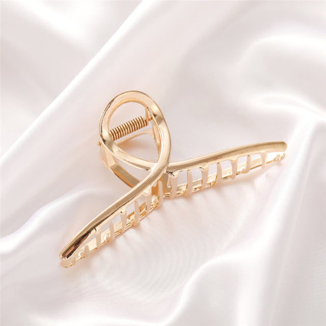 2021 New Women Elegant Gold Hollow Geometric Metal Hair Claw Vintage Hair Clips Headband Hairpin Hair Crab Hair Accessories