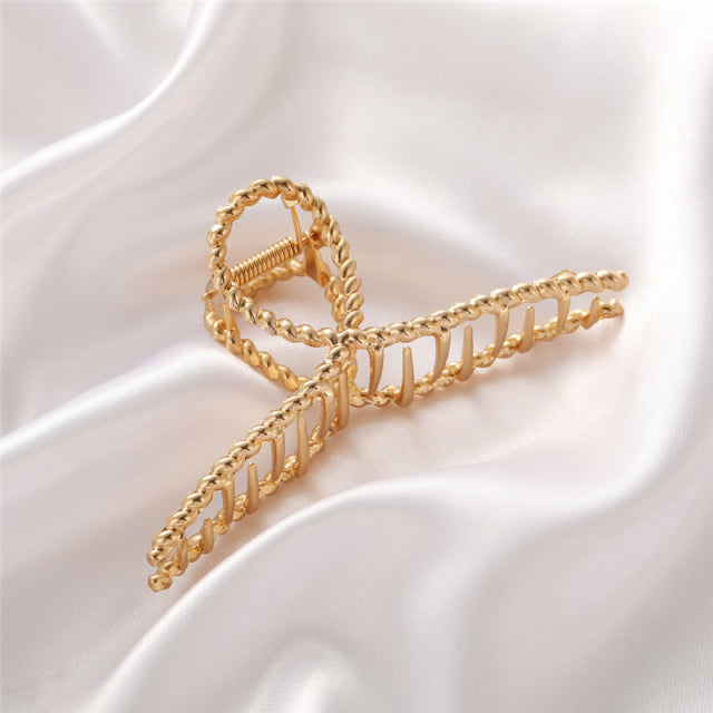 2021 New Women Elegant Gold Hollow Geometric Metal Hair Claw Vintage Hair Clips Headband Hairpin Hair Crab Hair Accessories