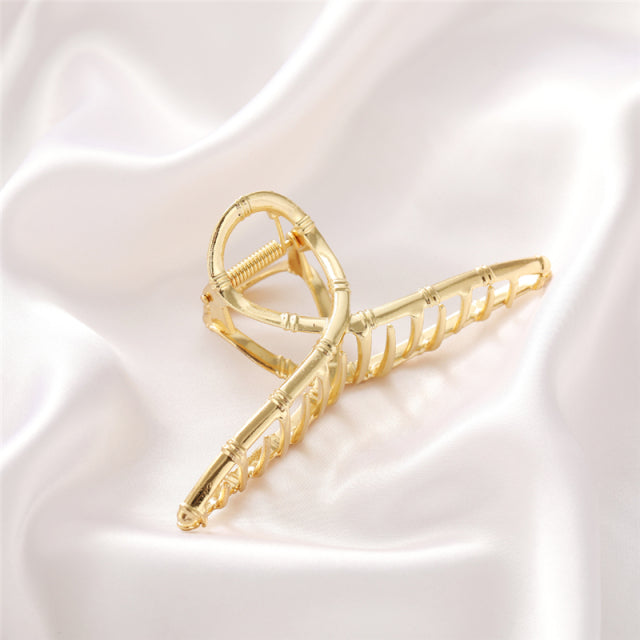 2021 New Women Elegant Gold Hollow Geometric Metal Hair Claw Vintage Hair Clips Headband Hairpin Hair Crab Hair Accessories