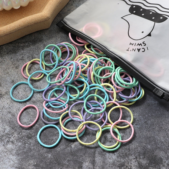 60/100pcs/Set Elastic Hair Bands Girls Hair Accessories Colorful Nylon Headband Kids Ponytail Holder Scrunchie Ornaments Gift