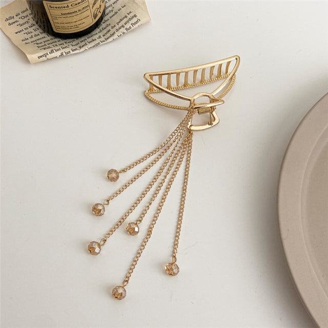 2021 New Women Elegant Gold Hollow Geometric Metal Hair Claw Vintage Hair Clips Headband Hairpin Hair Crab Hair Accessories