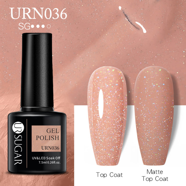 UR Sugar 7.5ML Gel Polish Manicure For Nails Christmas Semi Permanent Vernis Top Coat Soak Off UV LED Gel Color Glitter Varnish