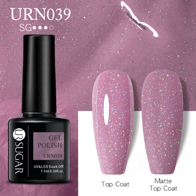 UR Sugar 7.5ML Gel Polish Manicure For Nails Christmas Semi Permanent Vernis Top Coat Soak Off UV LED Gel Color Glitter Varnish