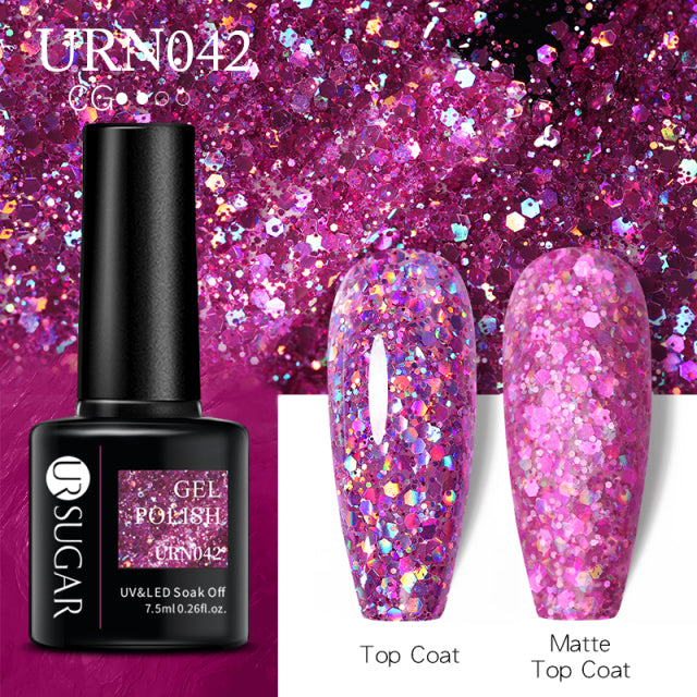 UR Sugar 7.5ML Gel Polish Manicure For Nails Christmas Semi Permanent Vernis Top Coat Soak Off UV LED Gel Color Glitter Varnish