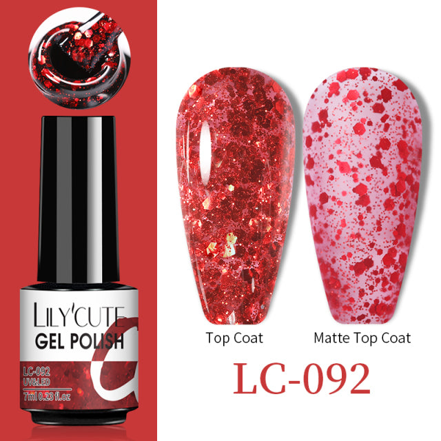 LILYCUTE Thermal Nail Gel Polish 3 Layers Temperature Shiny Color Changing Series Semi Permanent  Soak Off UV Nail Gels Polish