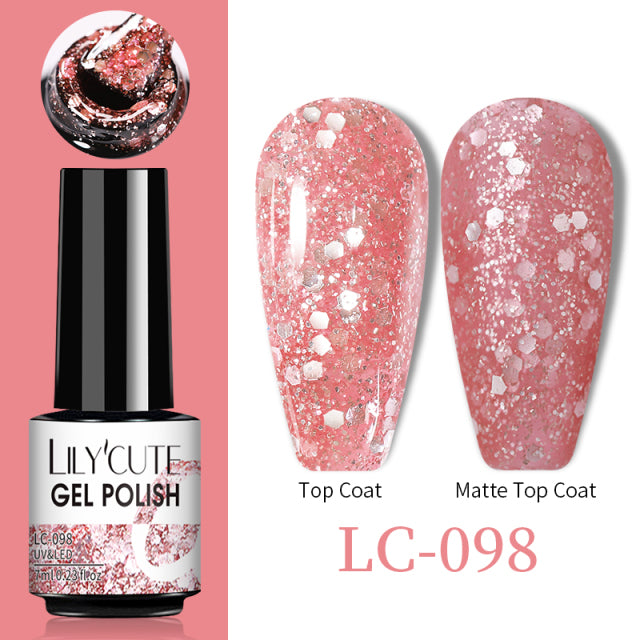 LILYCUTE Thermal Nail Gel Polish 3 Layers Temperature Shiny Color Changing Series Semi Permanent  Soak Off UV Nail Gels Polish