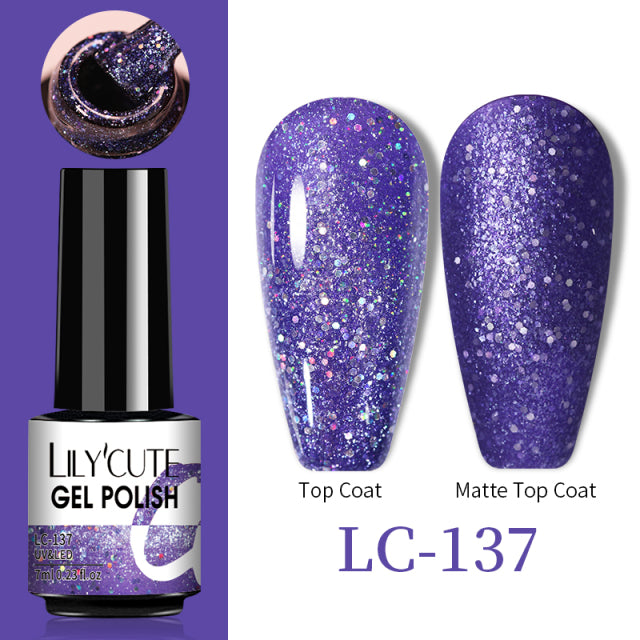 LILYCUTE Thermal Nail Gel Polish 3 Layers Temperature Shiny Color Changing Series Semi Permanent  Soak Off UV Nail Gels Polish