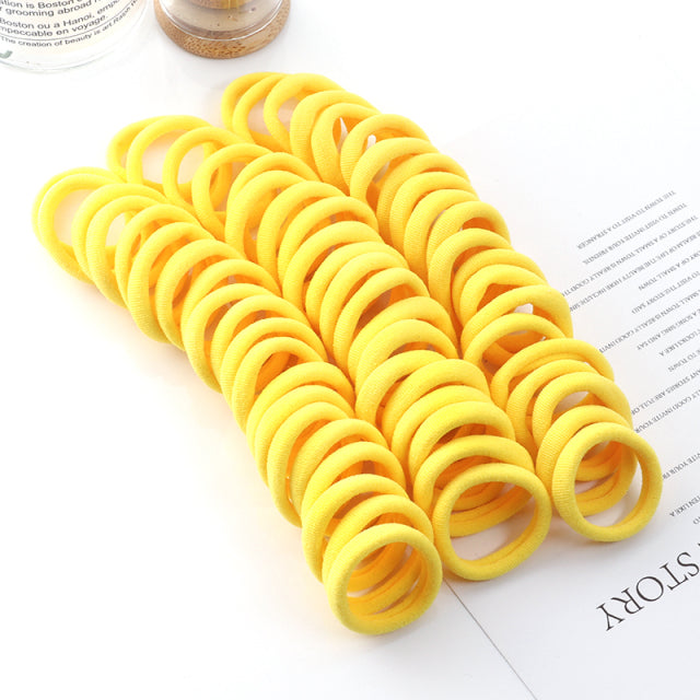 50pcs Girls Solid Color Big Rubber Band Ponytail Holder Gum Headwear Elastic Hair Bands Korean Girl Hair Accessories Ornaments