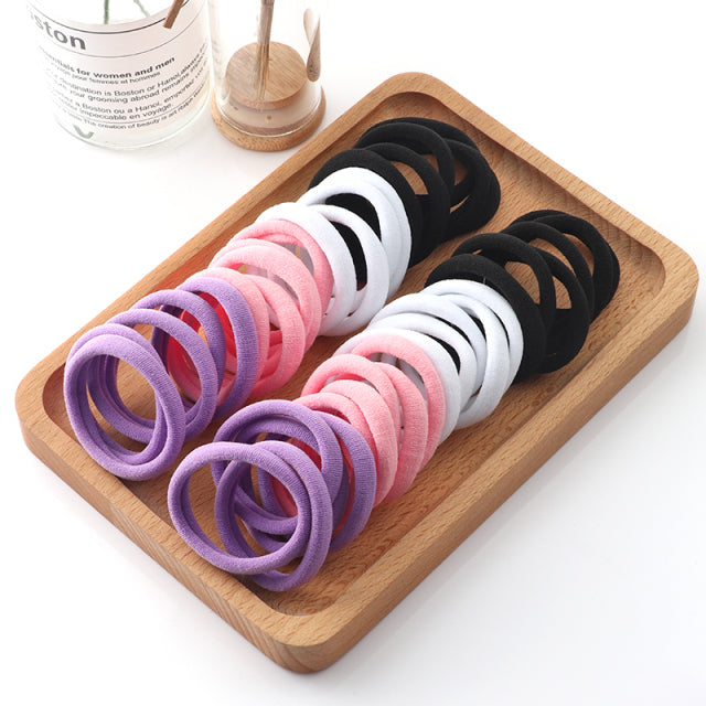 50pcs Girls Solid Color Big Rubber Band Ponytail Holder Gum Headwear Elastic Hair Bands Korean Girl Hair Accessories Ornaments