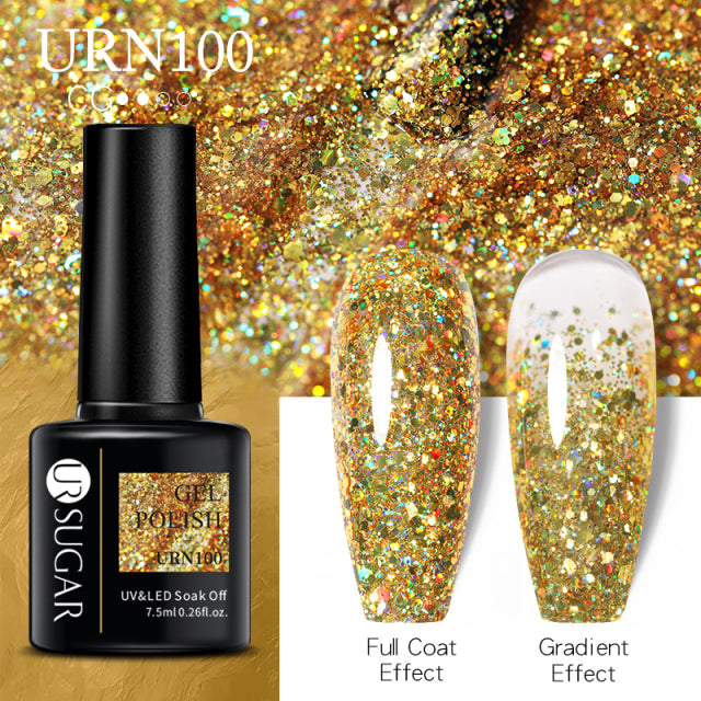 UR Sugar 7.5ML Gel Polish Manicure For Nails Christmas Semi Permanent Vernis Top Coat Soak Off UV LED Gel Color Glitter Varnish